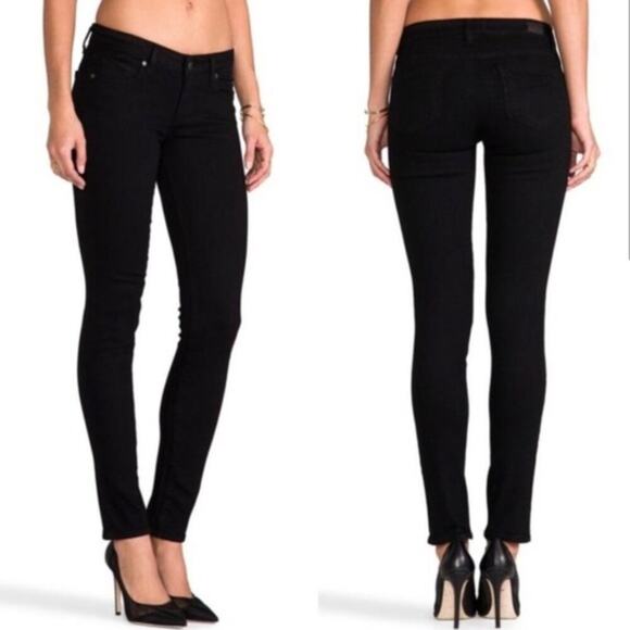 PAIGE WOMEN BLACK SKYLINE SKINNY JEANS SIZE 27 COTTON ELASTANE - Picture 1 of 6
